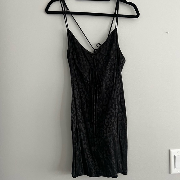 Free People Intimately Black Satin Slip Dress - Picture 1 of 4